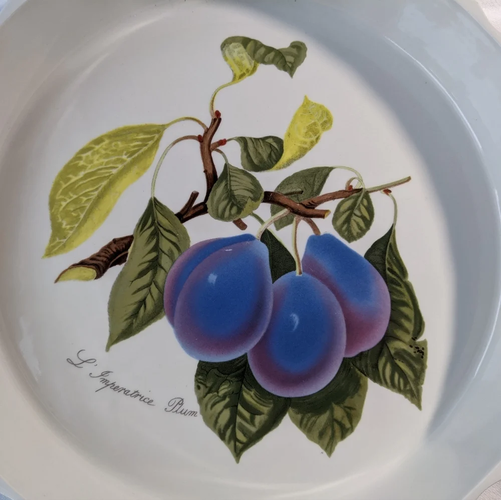 Portmeirion England Pomona L'Imperatrice Plum Quiche Baking Dish Discontinued